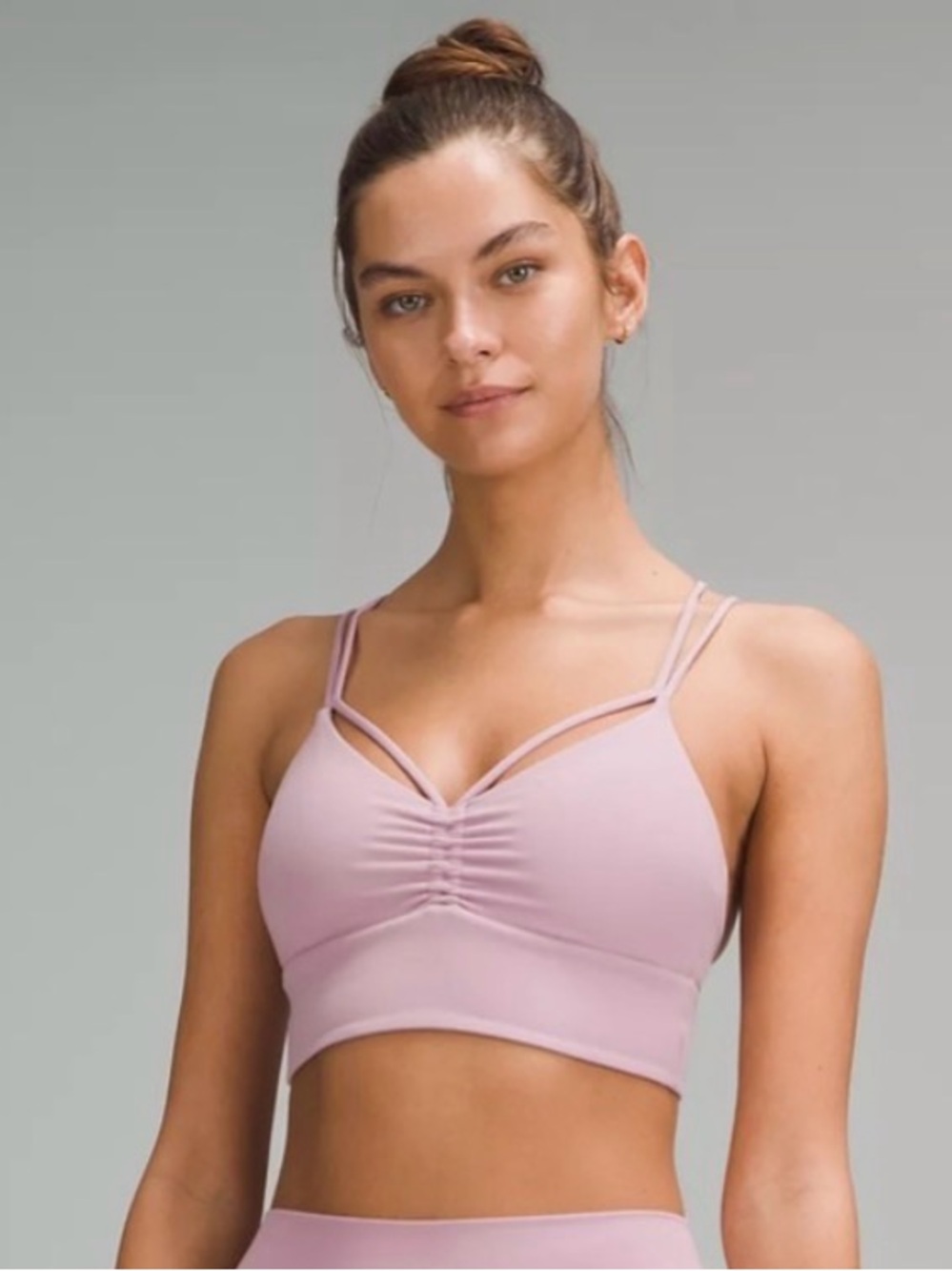 lululemon Nulu Strappy V-Neck Yoga Bra - Rose Blush - Size 4